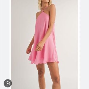 Sadie and Sage Pink Halter Neck Dress